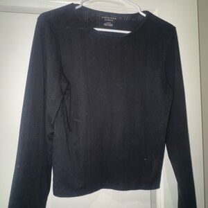 American Eagle Outfitters Women's Elegant Black Long Sleeve Top